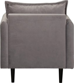 Poltrona grigia con rivestimento in velluto Juli – Ropez