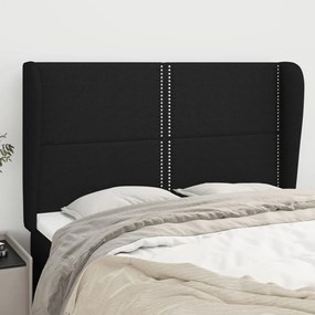 Testiera Ad Orecchio Nera 147 X 23 X 118/128 Cm İn Tessuto /