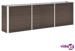vidaXL Letto Rialzato in Acciaio Zincato 240x40x77 cm Marrone