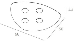 Plafoniera Moderna Shape Metallo Bianco 4 Luci Gx53