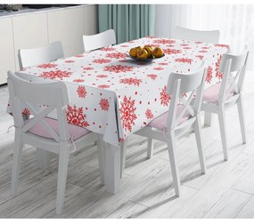 Tovaglia natalizia in misto cotone Rosso , 140 x 180 cm Snowflakes - Minimalist Cushion Covers