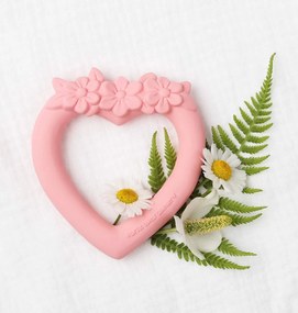 A Little Lovely Company - anello dentizione in gomma naturale - cuore rosa