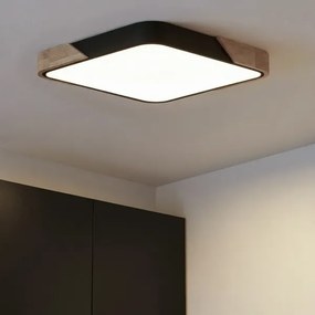 Brilagi - Plafoniera LED dimmerabile PILANA LED/48W/230V rovere/nero 56x56 cm + telecomando
