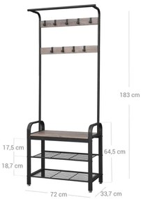 Appendiabiti da terra NAVOR marrone/nero