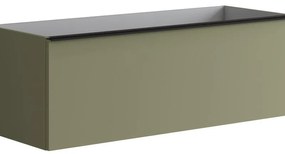 Mobile da bagno sotto lavabo Pixel laccato opaco verde salvia L 120 x H 40 x P 45.5 cm 2 cassetti, lavabo non incluso