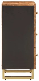 Credenza marrone e nera 40x33,5x75cm in legno massello di mango