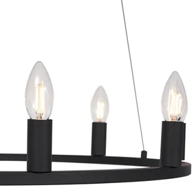 Lampada a sospensione industriale nera a 9 luci - Knight