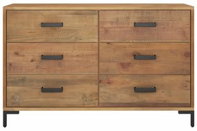 Credenza marrone 110x35x70 cm in legno massello di pino