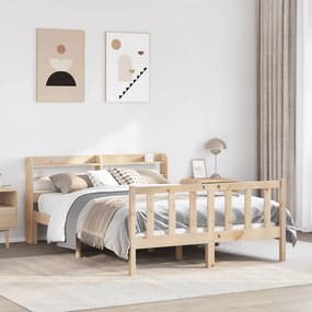 Letto senza materasso 140x190 cm in legno massello di pino