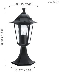 EGLO 22472 - Lampada da esterno LATERNA 4 1xE27/60W nero IP44