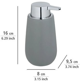 Dispenser di sapone in ceramica grigia 320 ml Badi - Wenko