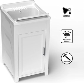 Mobile Lavatoio 45x50x85 cm 1 Anta in Resina Bianco...
