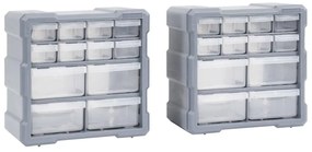 Mobili Contenitori Con 12 Cassetti 2 Pz 26,5x16x26 Cm /