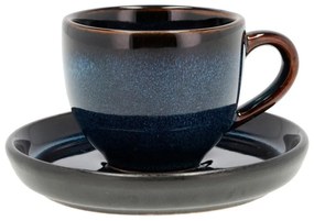 Tazzina per espresso nera/blu in ceramica 70 ml Gastro Dark Blue/Black – Bitz