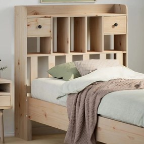 Testiera Con Ripiani 100 Cm İn Legno Massello Di Pino /
