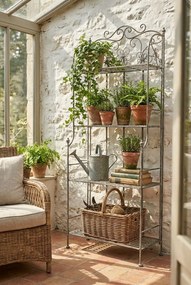 ELEONORE - scaffale 4 piani stile provenzale in ferro verniciato