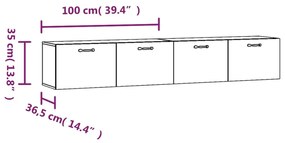 Mobili Parete 2 pz Rovere Sonoma 100x36,5x35 cm in Multistrato