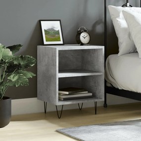 Comodino Grigio Cemento 40x30x50 Cm İn Legno Multistrato /
