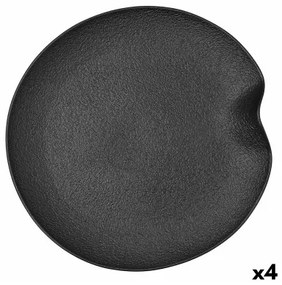 Vassoio per aperitivi Bidasoa Fosil Nero Ceramica Allumina 31,4 x 31,2 x 4 cm (4 Unità)