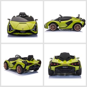 Macchina Elettrica per Bambini 12V con Licenza Lamborghini Sian FKP 37 Verde...