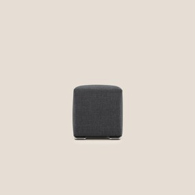 Cube pouf in morbido tessuto impermeabile ad intreccio melangiato T06 antracite