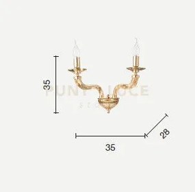 Applique villa 2 luci ottanio e cromo attacco e14