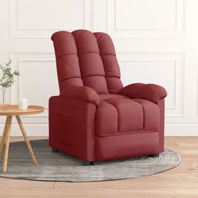 Poltrona Reclinabile İn Tessuto Rosso Vino /