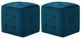 Pouf 2 pz blu 30x30x30 cm in velluto