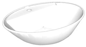 Lavabo da appoggio rettangolare in ceramica L 60 x H 17 x P 43 cm bianco