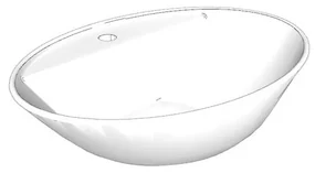Lavabo da appoggio rettangolare in ceramica L 60 x H 17 x P 43 cm bianco
