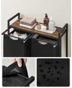 Cesto porta biancheria REX marrone/nero