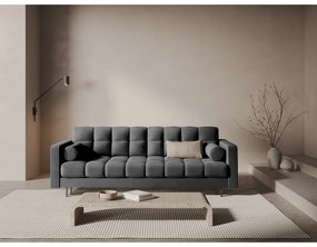 Divano grigio scuro allungabile/con contenitore con rivestimento in velluto 222 cm Bali – Cosmopolitan Design