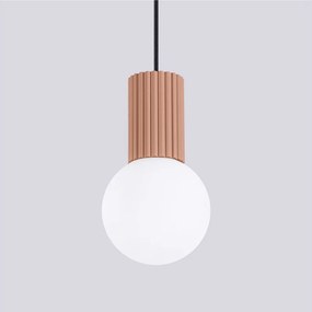 Lampadario marrone chiaro con paralume in vetro ø 12 cm Orbital – Sollux