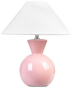 Lampada da tavolo ceramica rosa e bianco 40 cm FERRY Beliani