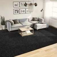 Tappeto Shaggy a Pelo Lungo Moderno Nero 300x400 cm 375286