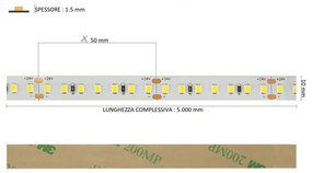 Striscia LED PRO 2835/140 IP20 15W/m 5m 24V Offerta PACK - Minimo 10pz Colore  Bianco Caldo 2.700K