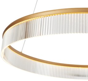 Lampada a sospensione moderna ottone 78 cm con LED dimmerabile a 3 livelli - Anello Chandelier