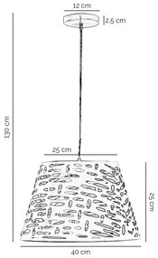 ONLI - Lampadario a sospensione con filo RICKY 1xE27/15W/230V diametro 40 cm bianco