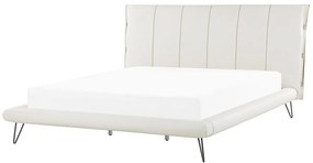 Letto a doghe in similpelle bianco 160 x 200 cm BETIN Beliani
