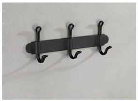 Gancio a muro triplo autoportante nero Nostalgia - Wenko