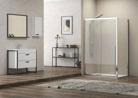 Box doccia 70x130 scorrevole più fisso vetro 8mm altezza h200 | KEL4000 - KAMALU