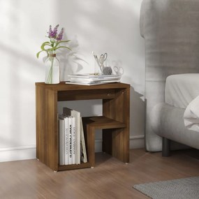Comodino Rovere Marrone 40x30x40 Cm İn Legno Multistrato /
