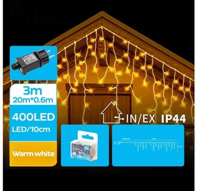 Brilagi - Catena luminosa natalizia a LED da esterno 400 LED/8 funzioni 23 x 0,6 m IP44 bianco caldo