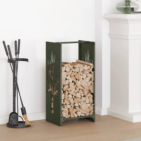 Rastrelliera Per Legna Da Ardere Verde Oliva 40x30x80 Cm /