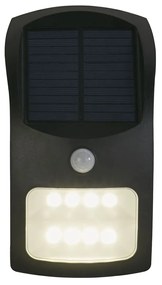 Applique Moderna Solare Policarbonato Nero Bianco Led 1,8W 3000K