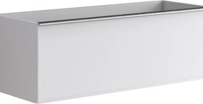 Cassettiera Pixel con 2 cassetti frontale frame laccato opaco bianco e maniglia alluminio brillante L40 X H40 X P45,5 cm