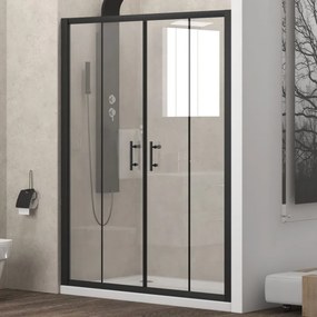 Nicchia doccia 160cm telaio nero doppio scorrevole KFN6000 - KAMALU