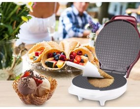 Beper - Piastra per waffle 2 in 1 1000W/230V rossa