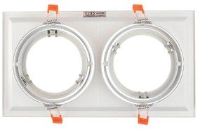 Faro da Incasso Orientabile Bianco - 2 lampade AR111 Foro 315x163mm