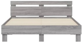 Giroletto testiera grigio sonoma 140x200 cm legno multistrato